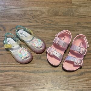 Cat & Jack Unicorn Sandals - glitter Pink sandals